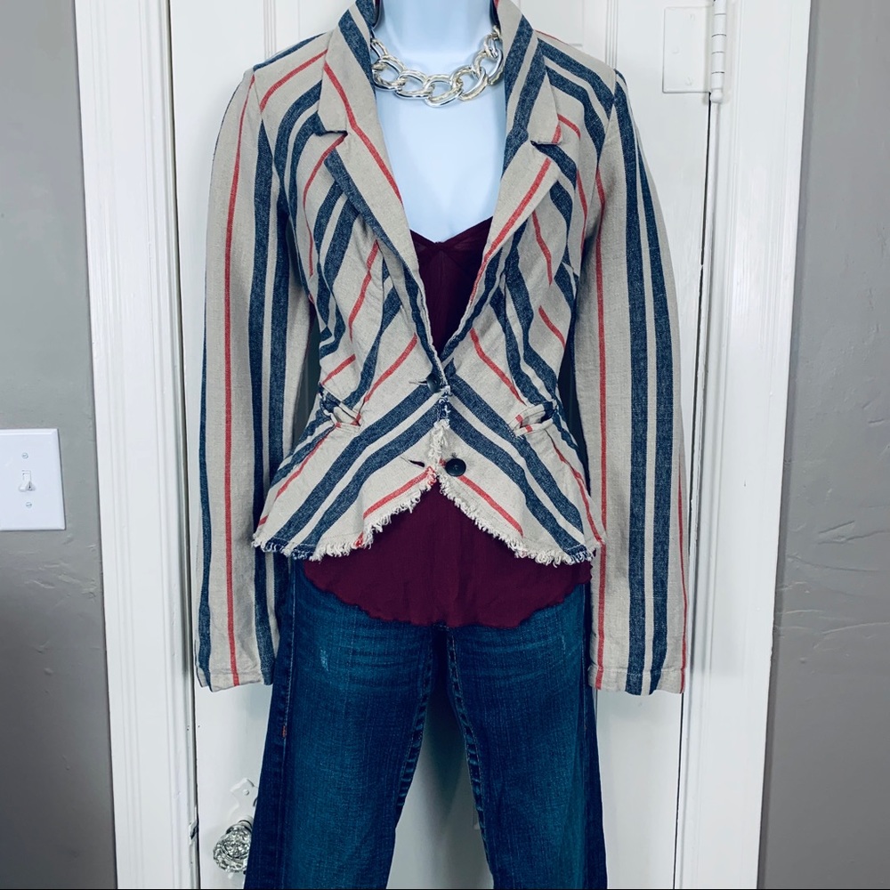 -HippieChic- Free People Striped Blazer